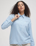 Triset Drwastring Classic Casual Blouse Wanita