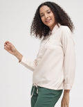Triset Drwastring Classic Casual Blouse Wanita