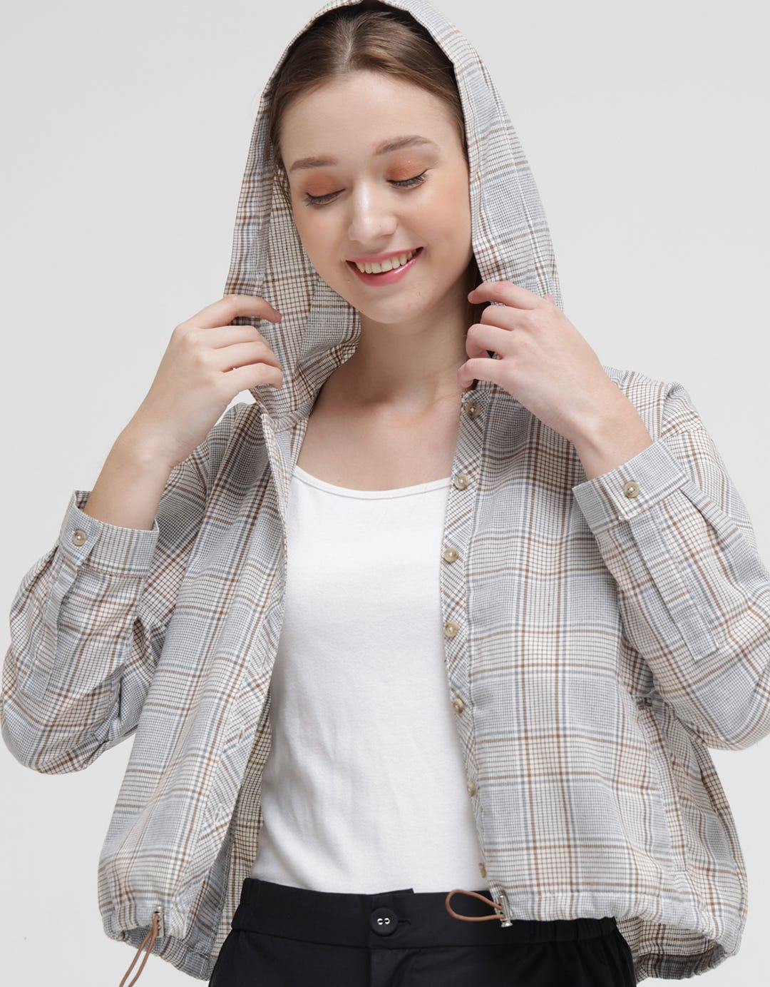 Triset Printed Hoodie Blouse Women