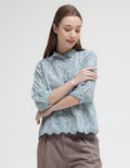 Triset Embro Detail Blouse Wanita