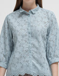 Triset Embro Detail Blouse Wanita
