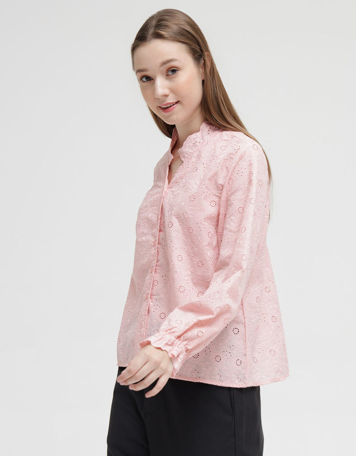 Triset Lace Detail Collar Blouse Wanita
