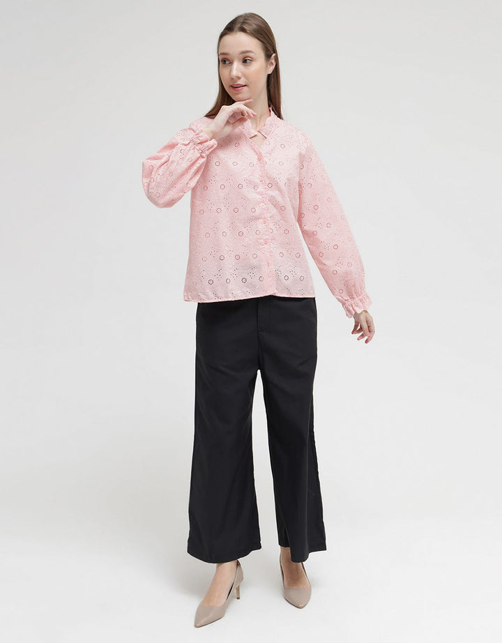 Triset Lace Detail Collar Blouse Wanita