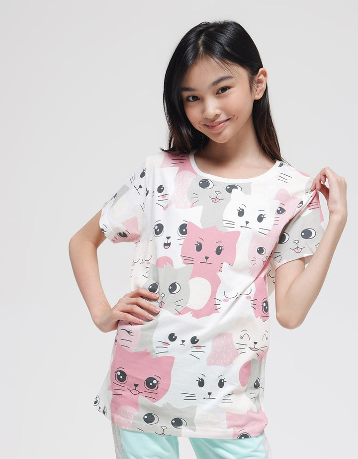 Nevada Cute Cats Kaos Anak Perempuan