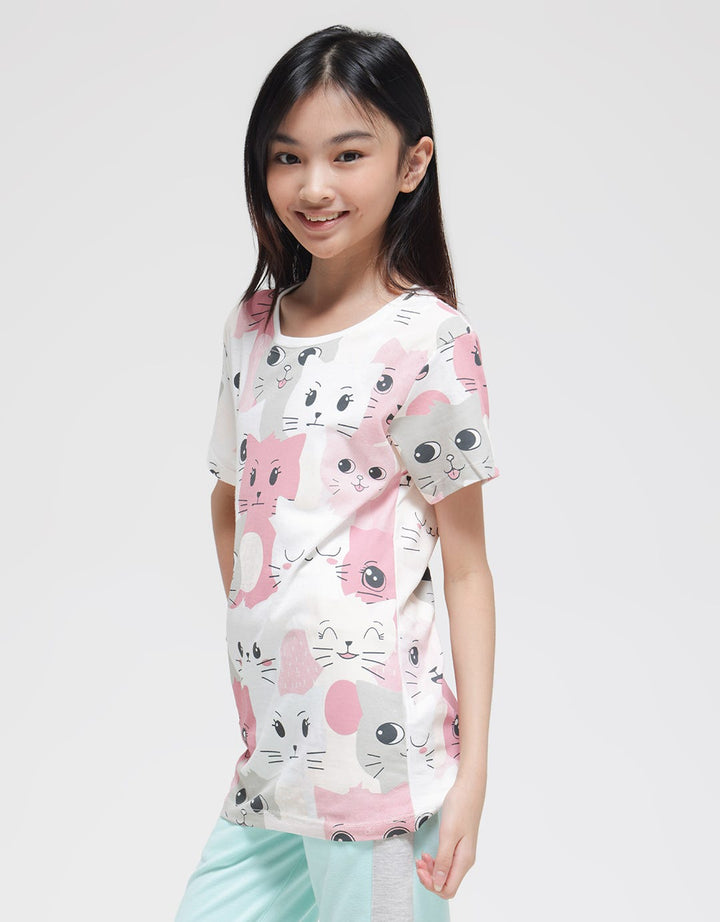 Nevada Cute Cats Kaos Anak Perempuan