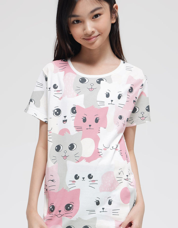 Nevada Cute Cats Kaos Anak Perempuan