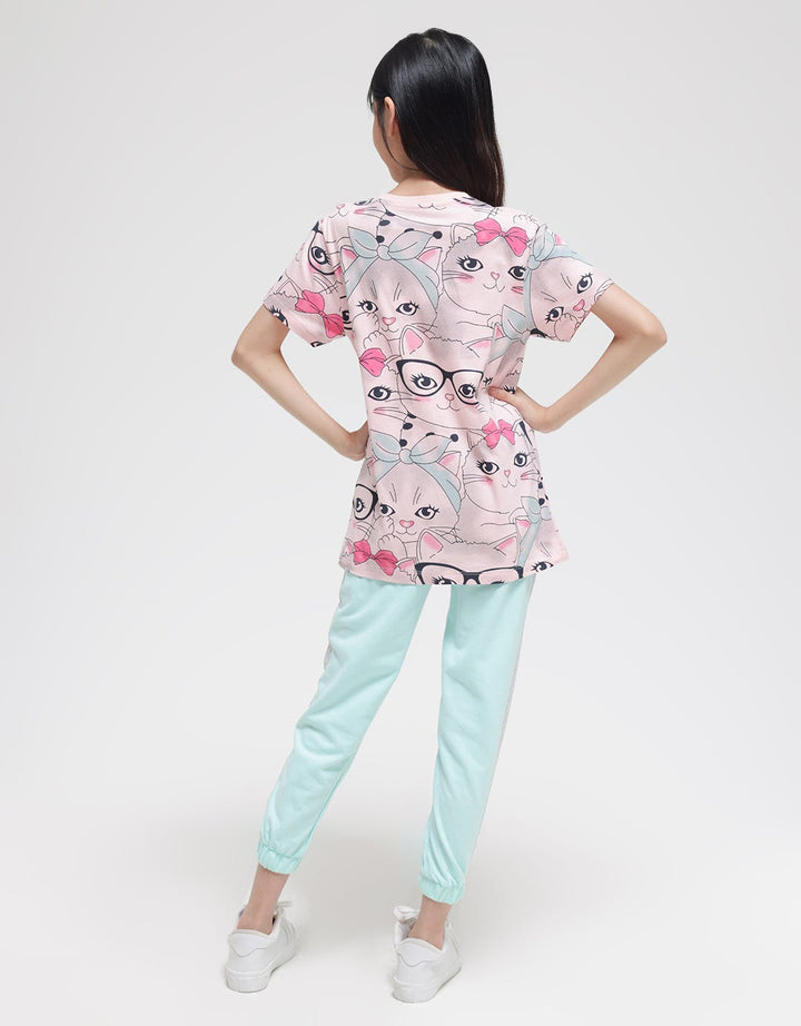 Nevada Cats Ribbon Kaos Anak Perempuan