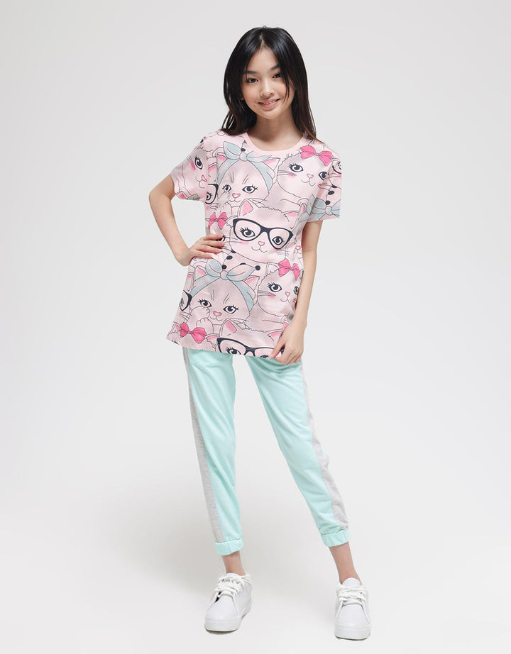 Nevada Cats Ribbon Kaos Anak Perempuan