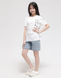Nevada Denim Short Pants Bermuda Paperbag Waist Acid Washed