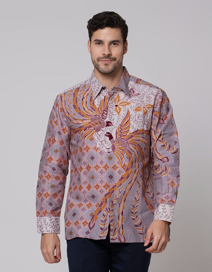 Arjuna Weda Men's Twin Peacock Batik Shirt