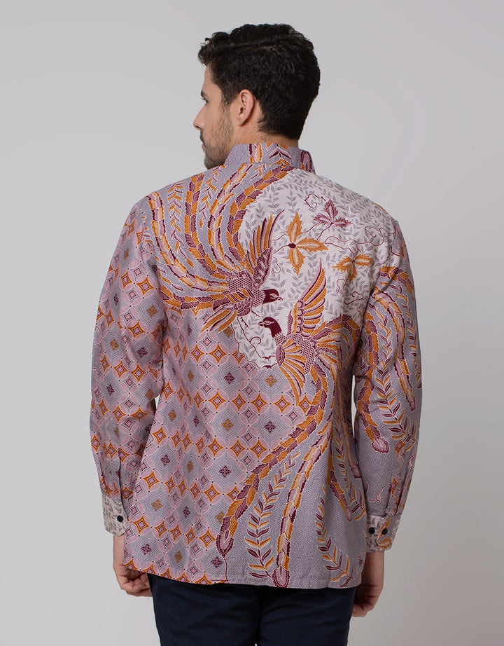 Arjuna Weda Men's Twin Peacock Batik Shirt