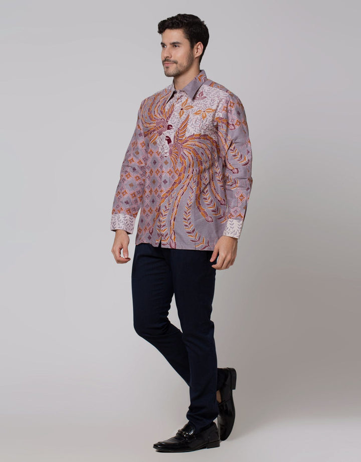 Arjuna Weda Men's Twin Peacock Batik Shirt