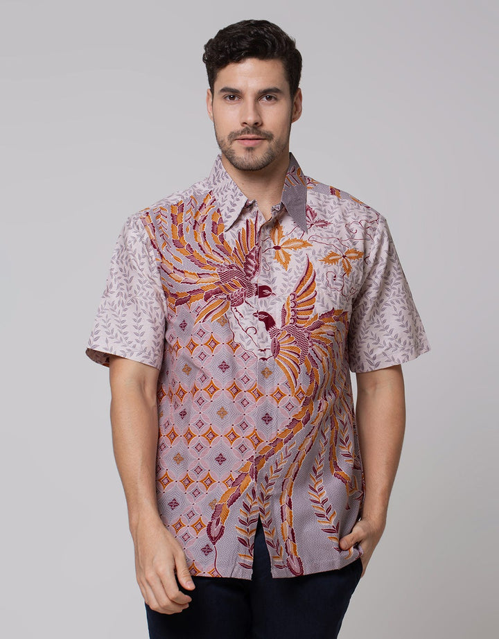 Arjuna Weda Men's Twin Peacock Batik Shirt