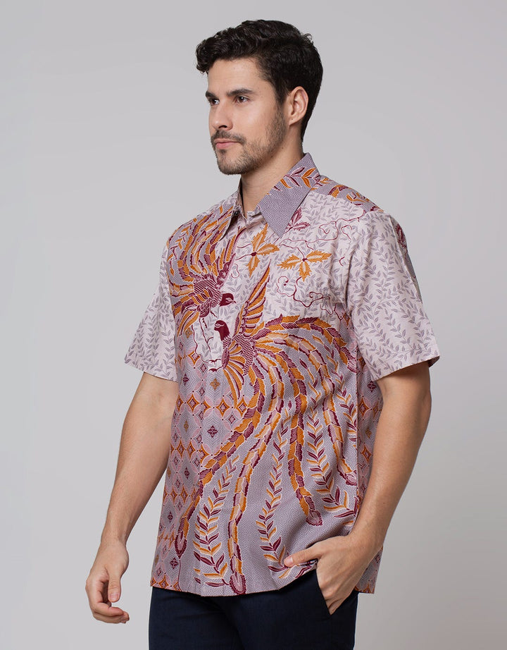 Arjuna Weda Men's Twin Peacock Batik Shirt