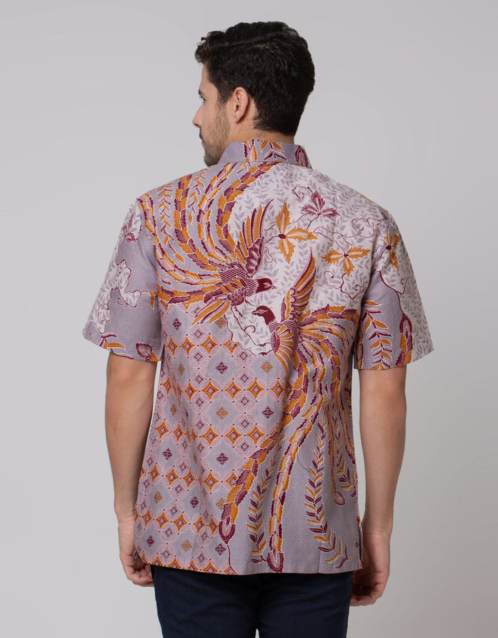 Arjuna Weda Men's Twin Peacock Batik Shirt