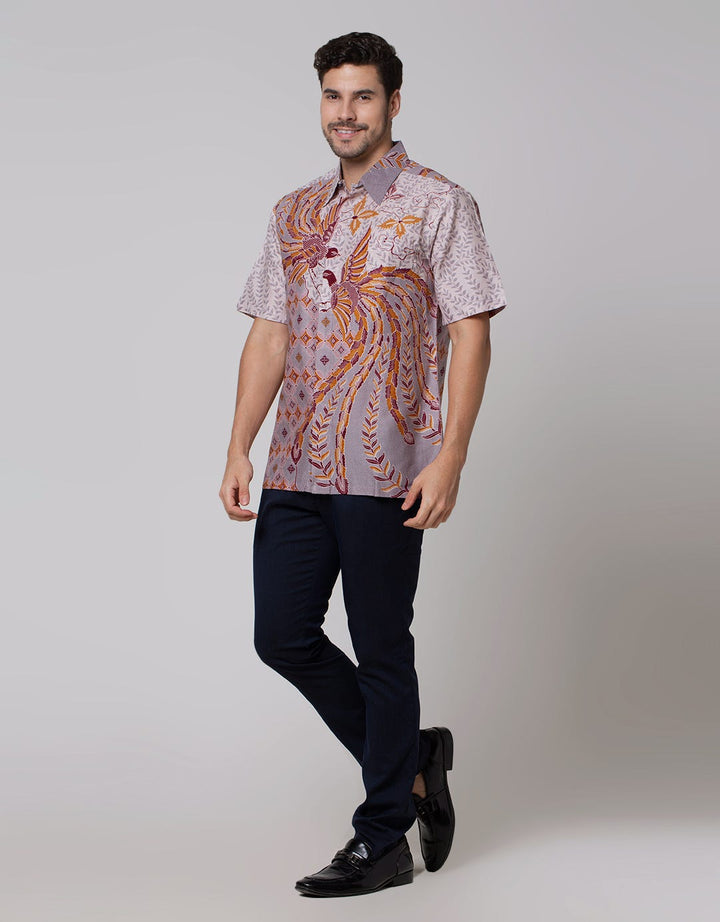 Arjuna Weda Men's Twin Peacock Batik Shirt