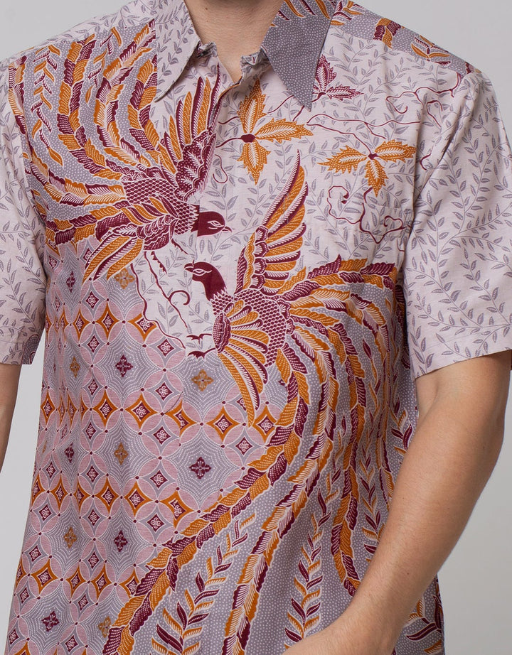 Arjuna Weda Men's Twin Peacock Batik Shirt