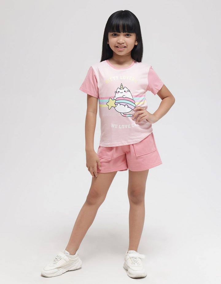 Little M Short Sleeve T-Shirt Kombinasi I Love Cats