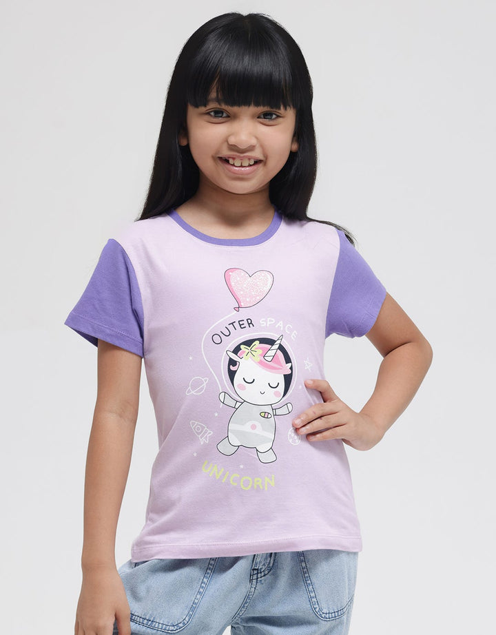 Little M Kucing Space Kaos Anak Perempuan
