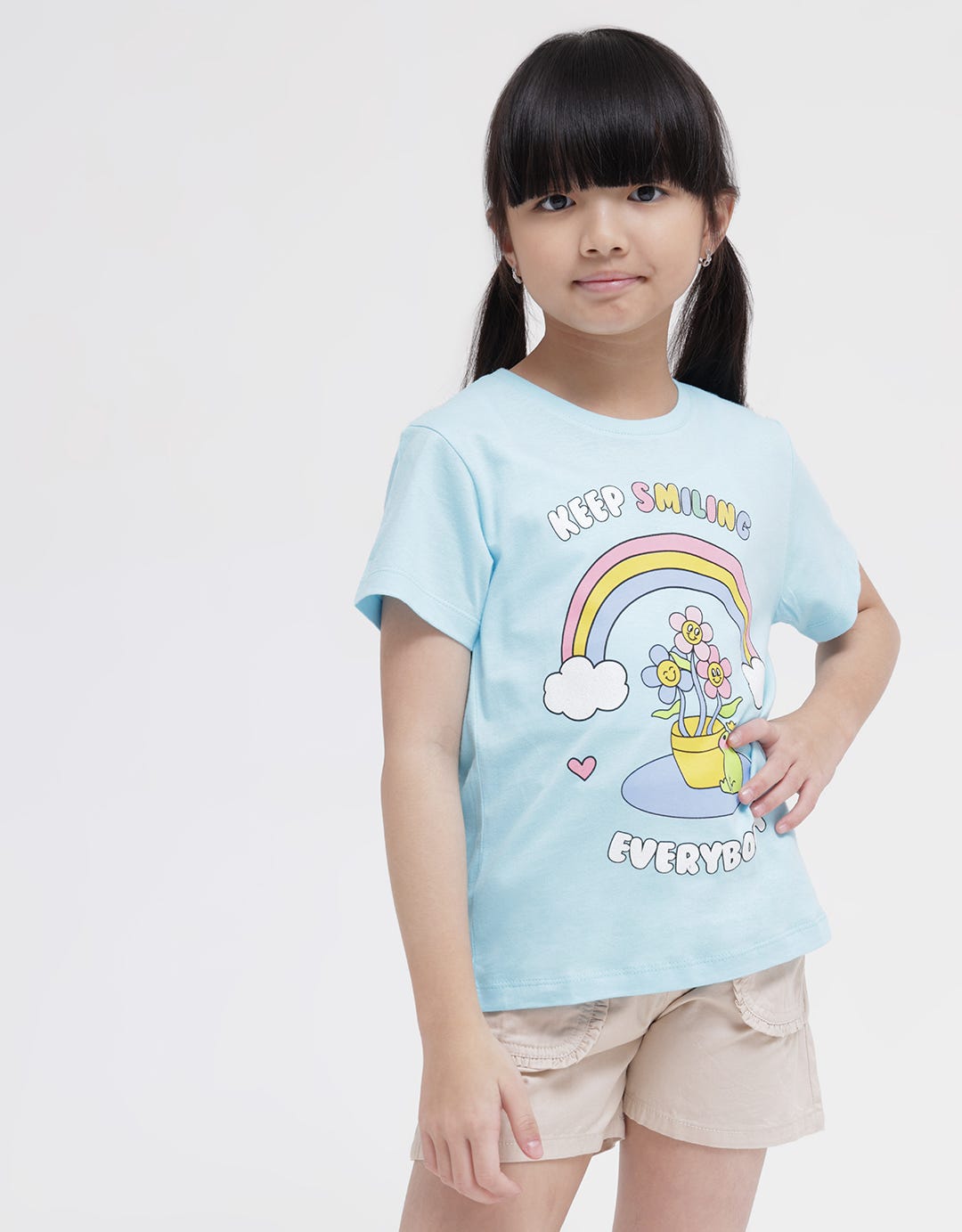 Little M Short Sleeve T-Shirt Flower Keep Smiling