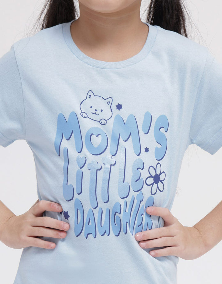 Little M Short Sleeve T-Shirt Print Moms Little Daughter