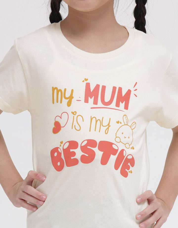 Little M Short Sleeve T-Shirt Print My Mum Is My Bestie