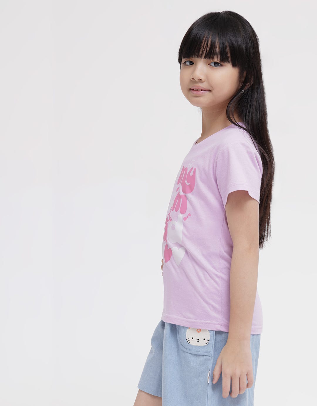 Little M Short Sleeve T-Shirt Print I Love Mom And Dad