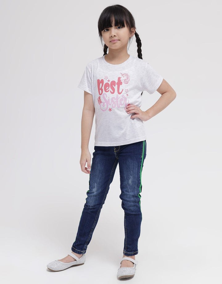 Little M Short Sleeve T-Shirt Print Best Sister