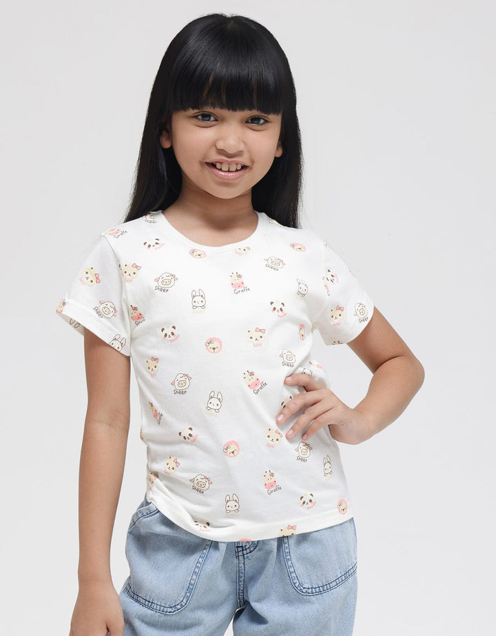 Little M Print Text Kaos Anak Perempuan