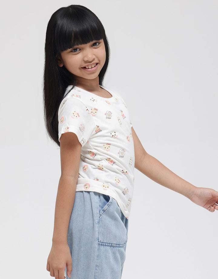 Little M Print Text Kaos Anak Perempuan