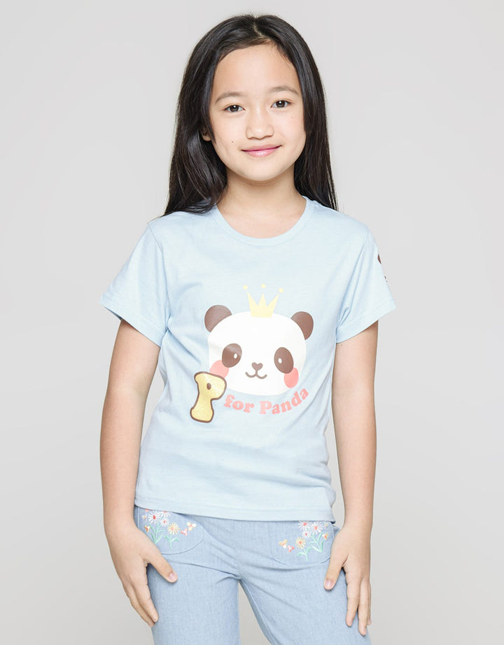 Little M Letter For Panda Girls T-Shirt
