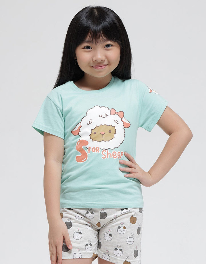 Little M L For Sheep Kaos Anak Perempuan