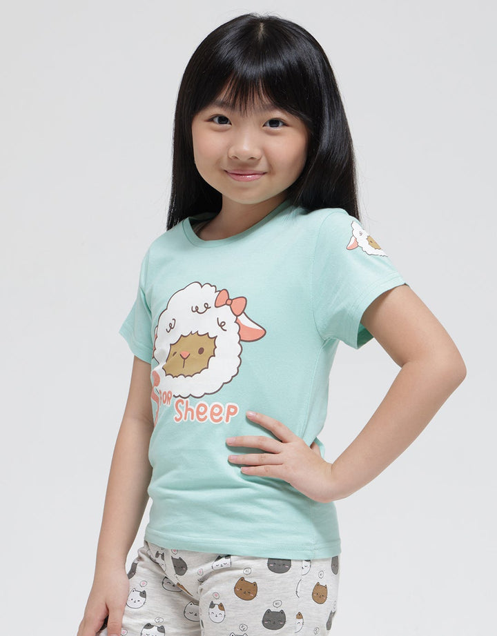 Little M L For Sheep Kaos Anak Perempuan