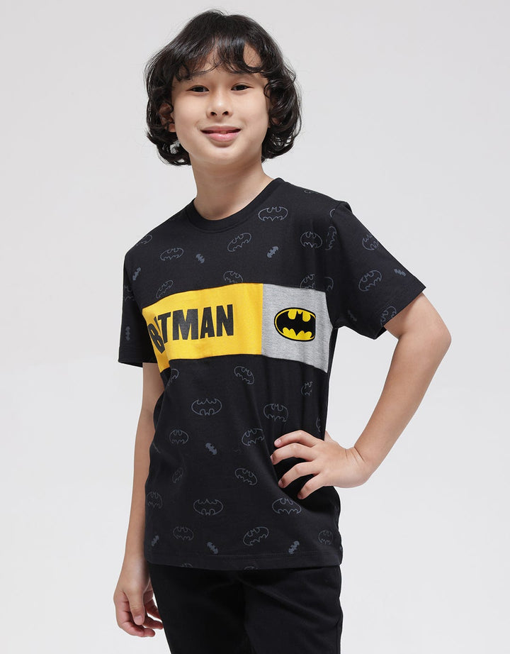 Character Batman Logo Print Kaos Anak Laki-laki