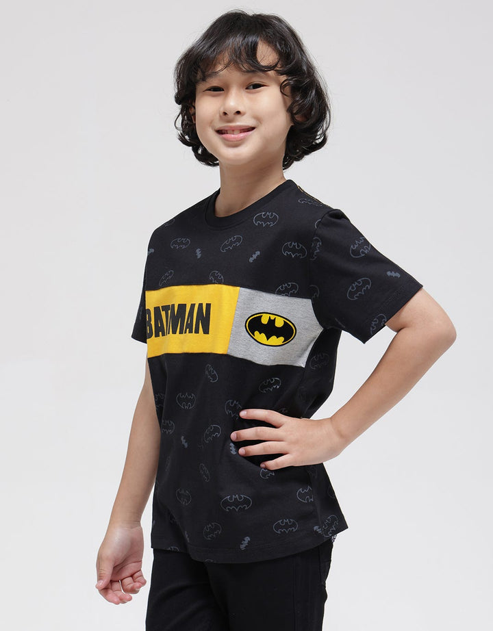 Character Batman Logo Print Kaos Anak Laki-laki