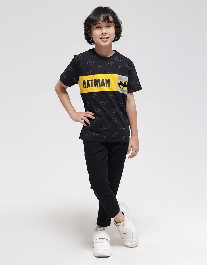 Character Batman Logo Print Kaos Anak Laki-laki