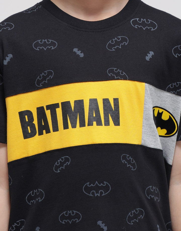 Character Batman Logo Print Kaos Anak Laki-laki