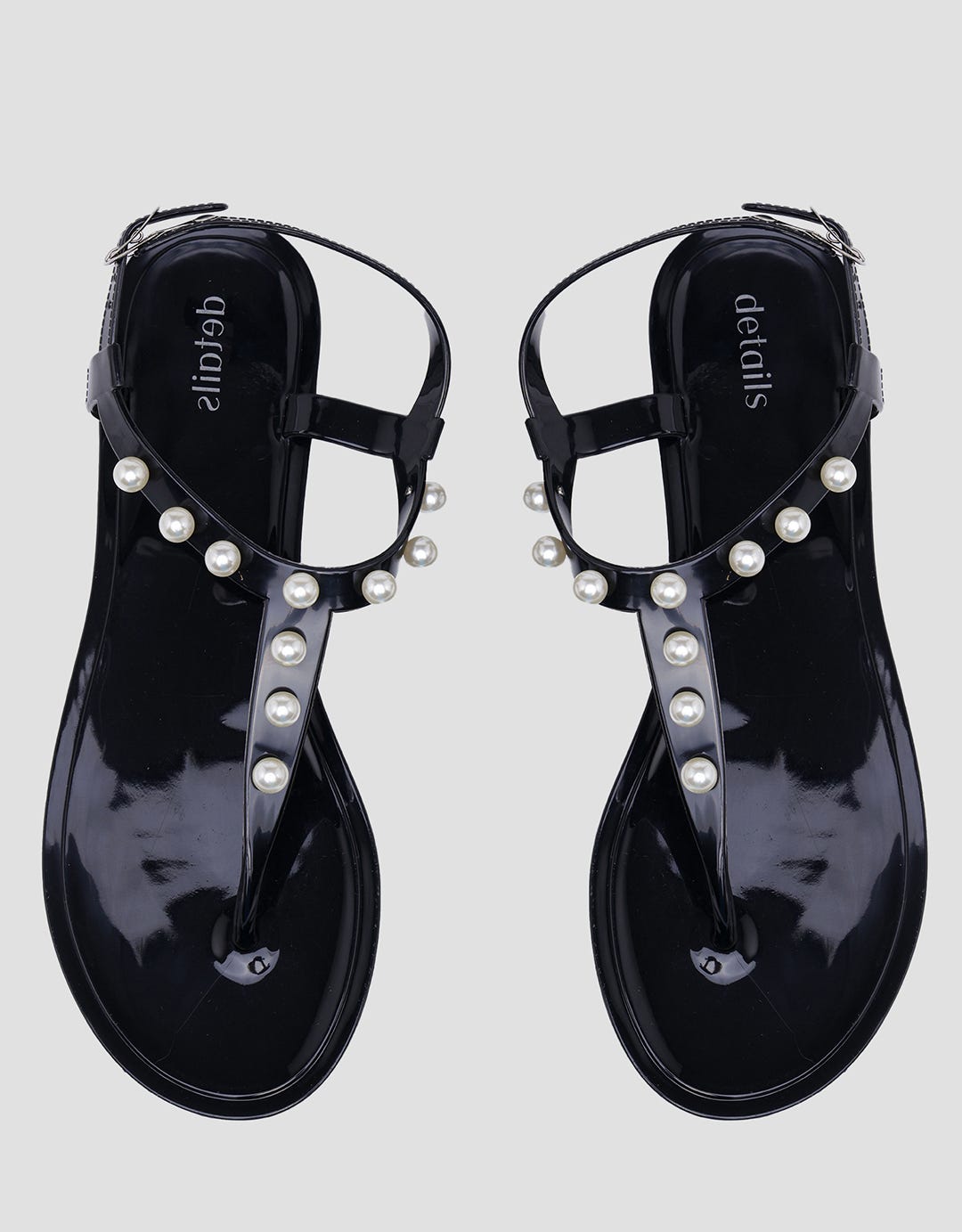 Details T Bar Pearl Sandal Slingback Wanita