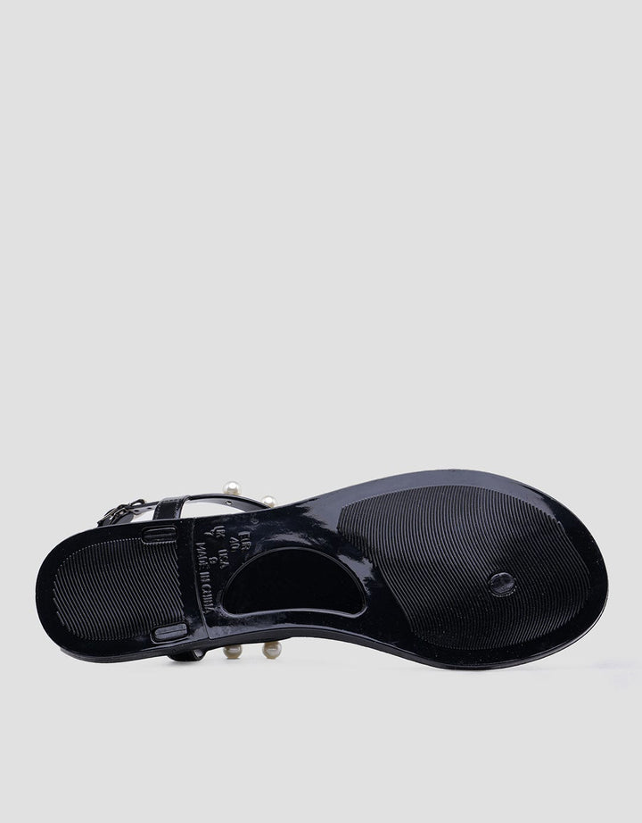 Details T Bar Pearl Sandal Slingback Wanita