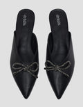 Details Back Open Ribbon Mules Sandal Wanita