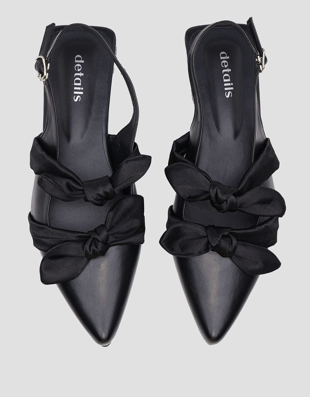 Details Ribbon Strap Sepatu Slingback Wanita