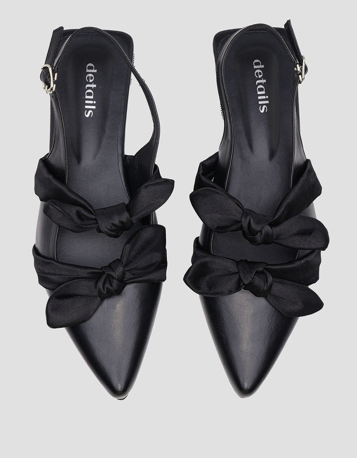 Details Ribbon Strap Sepatu Slingback Wanita
