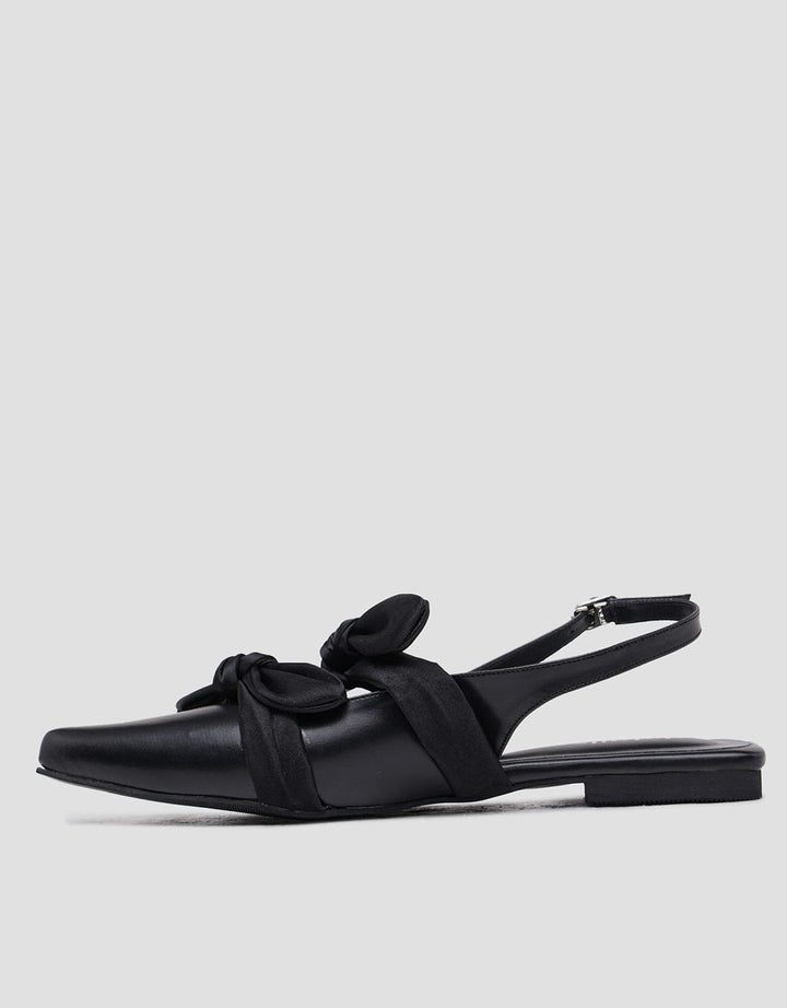 Details Ribbon Strap Sepatu Slingback Wanita