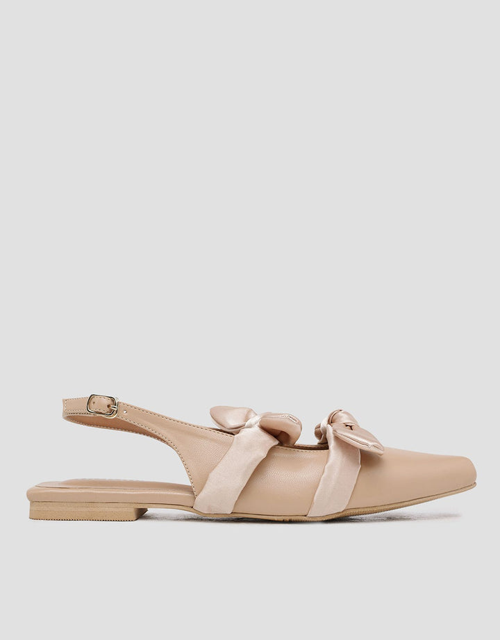 Details Ribbon Strap Sepatu Slingback Wanita