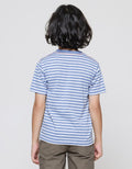 Little M Stripe Yd Car Embroidery Boys Short Sleeve T-Shirt