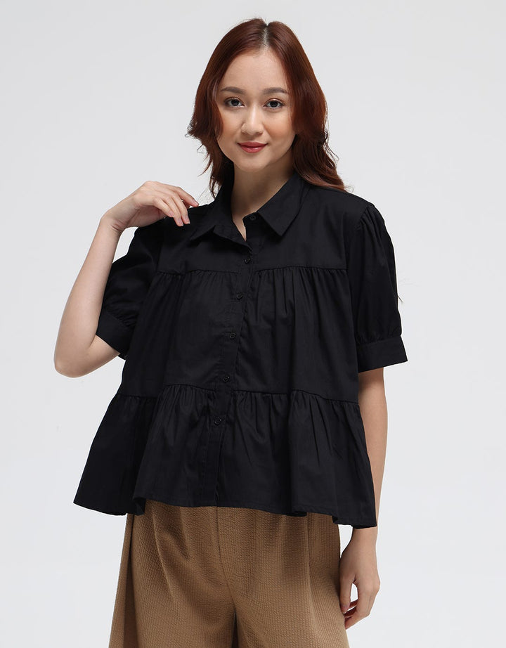 Details Frills Front Blouse Wanita