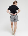 Details Short Pants Regular Fit With Buttons Plaid Check