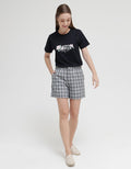 Details Short Pants Regular Fit With Buttons Plaid Check