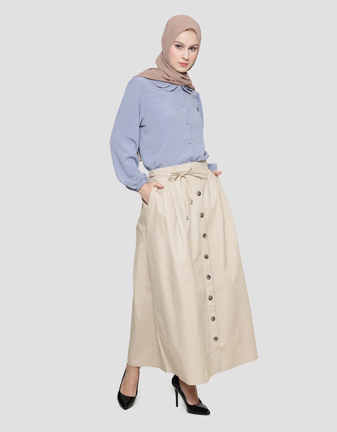 Annisa Button A Line Rok Panjang Wanita