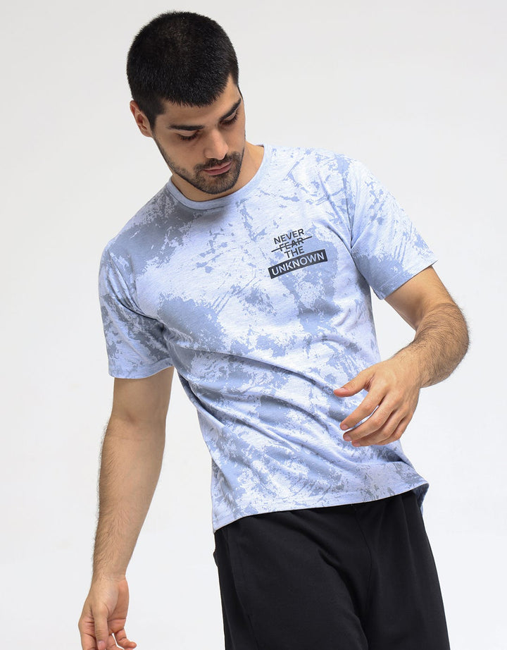 T Zone Short Sleeve T-Shirt Print Aop Theme Brush Pattern - Never Fear